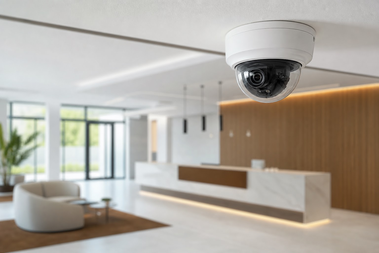 Kamerový systém CCTV v recepcii budovy